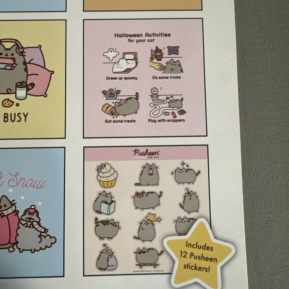 Pusheen 2021 Calendar Open Used No Stickers And Writing On One Page - Picture 5 of 5